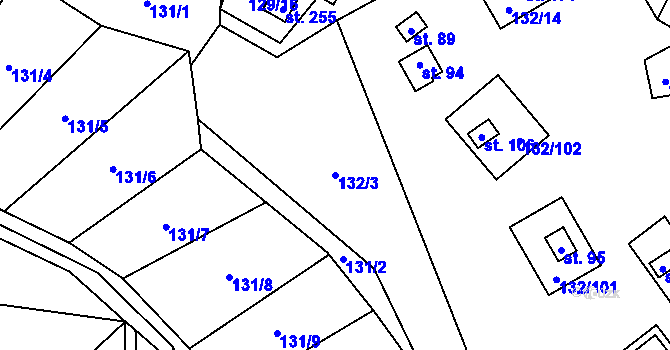 Parcela st. 132/3 v KÚ Seč u Lipové, Katastrální mapa