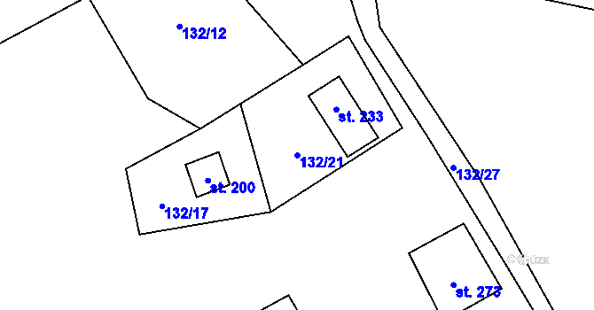 Parcela st. 132/21 v KÚ Seč u Lipové, Katastrální mapa