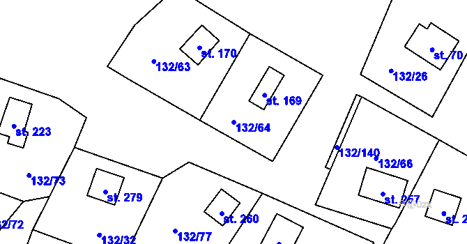 Parcela st. 132/64 v KÚ Seč u Lipové, Katastrální mapa