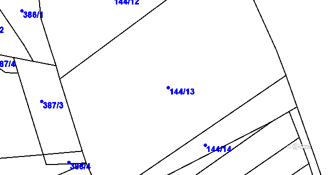 Parcela st. 144/13 v KÚ Seč u Lipové, Katastrální mapa