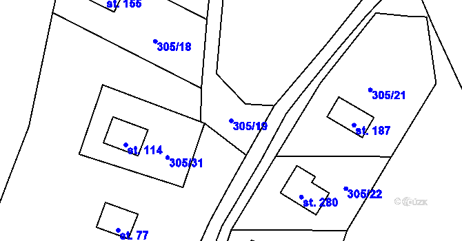 Parcela st. 305/19 v KÚ Seč u Lipové, Katastrální mapa