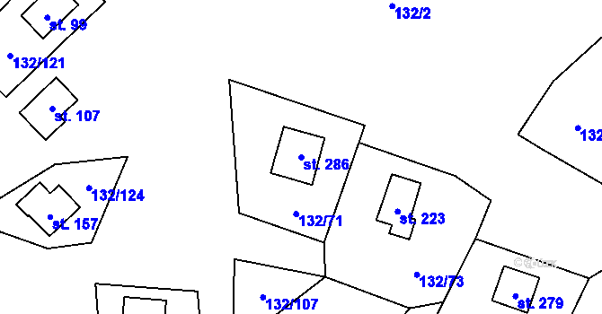 Parcela st. 286 v KÚ Seč u Lipové, Katastrální mapa