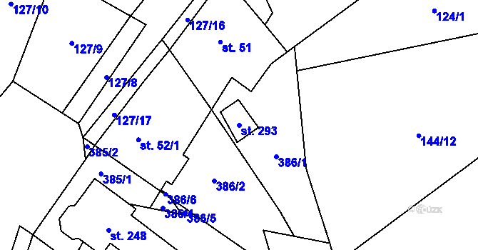 Parcela st. 293 v KÚ Seč u Lipové, Katastrální mapa