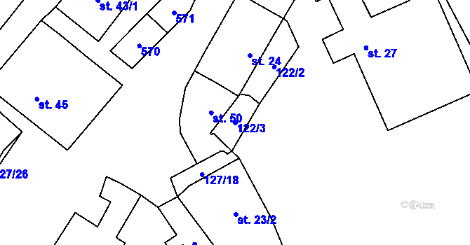 Parcela st. 122/3 v KÚ Seč u Lipové, Katastrální mapa