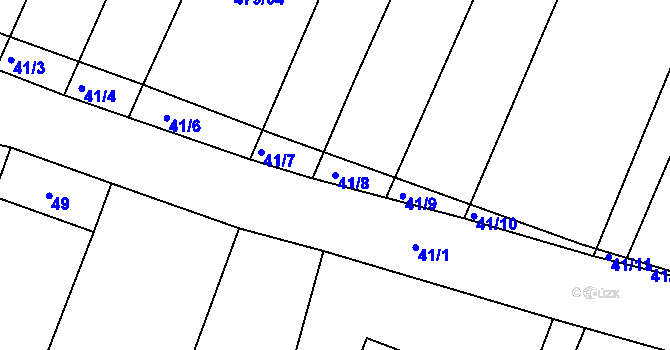 Parcela st. 41/8 v KÚ Křtomil, Katastrální mapa