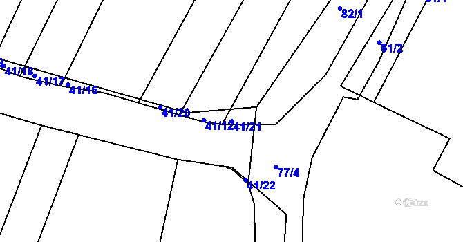 Parcela st. 41/21 v KÚ Křtomil, Katastrální mapa