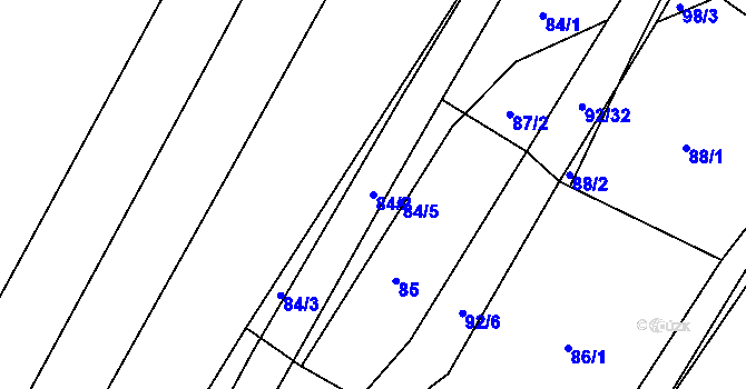 Parcela st. 84/2 v KÚ Křtomil, Katastrální mapa