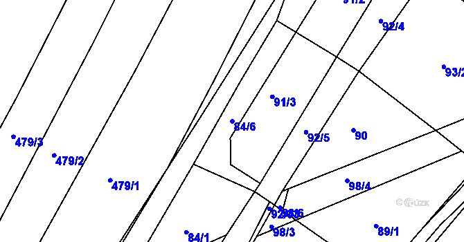 Parcela st. 84/6 v KÚ Křtomil, Katastrální mapa