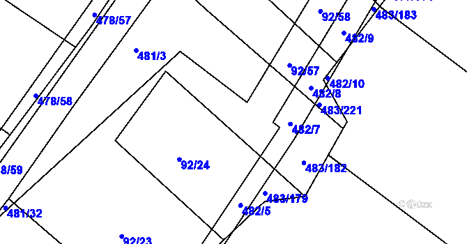 Parcela st. 92/56 v KÚ Křtomil, Katastrální mapa