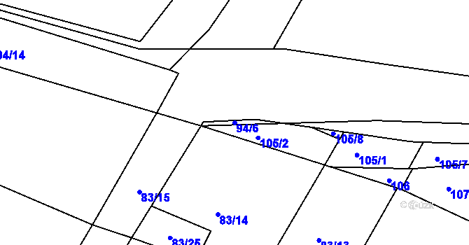 Parcela st. 94/6 v KÚ Křtomil, Katastrální mapa
