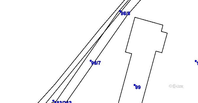Parcela st. 98/2 v KÚ Křtomil, Katastrální mapa