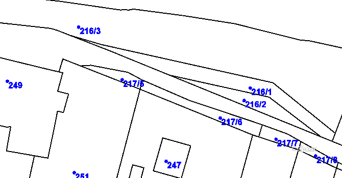 Parcela st. 217/17 v KÚ Křtomil, Katastrální mapa