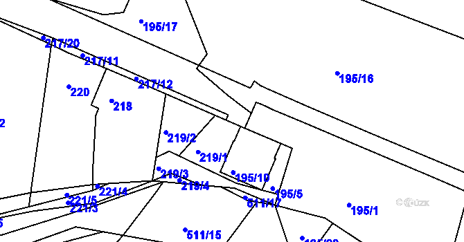 Parcela st. 217/19 v KÚ Křtomil, Katastrální mapa