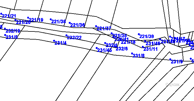 Parcela st. 231/43 v KÚ Křtomil, Katastrální mapa