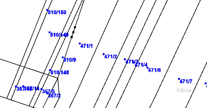 Parcela st. 471/2 v KÚ Křtomil, Katastrální mapa