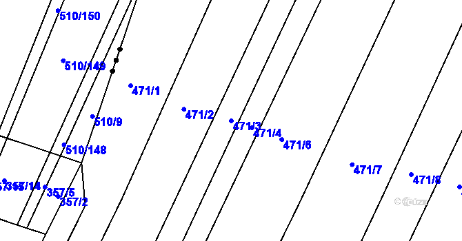 Parcela st. 471/3 v KÚ Křtomil, Katastrální mapa