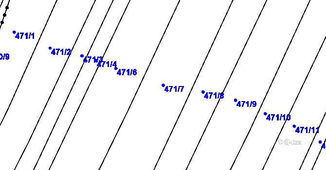 Parcela st. 471/7 v KÚ Křtomil, Katastrální mapa