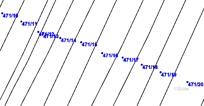 Parcela st. 471/16 v KÚ Křtomil, Katastrální mapa
