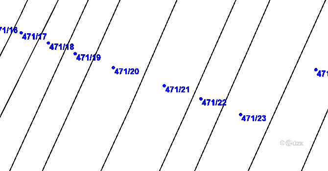 Parcela st. 471/21 v KÚ Křtomil, Katastrální mapa