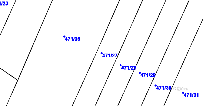 Parcela st. 471/27 v KÚ Křtomil, Katastrální mapa