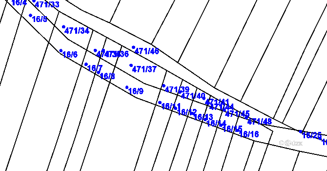 Parcela st. 471/39 v KÚ Křtomil, Katastrální mapa