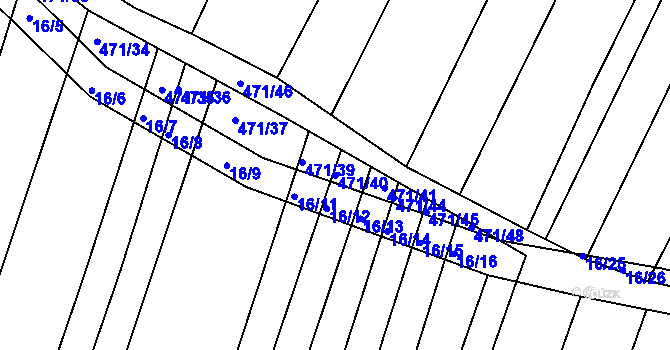 Parcela st. 471/40 v KÚ Křtomil, Katastrální mapa