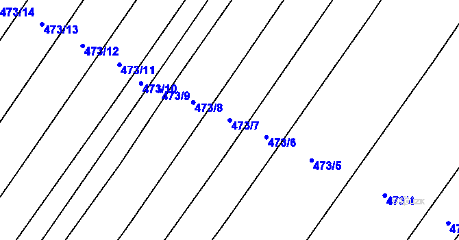 Parcela st. 473/7 v KÚ Křtomil, Katastrální mapa