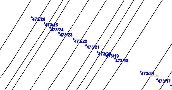 Parcela st. 473/21 v KÚ Křtomil, Katastrální mapa