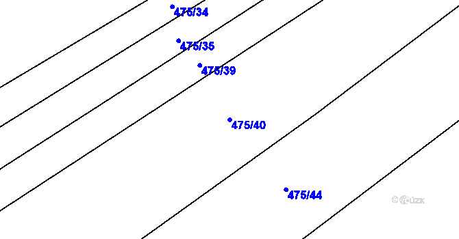 Parcela st. 475/40 v KÚ Křtomil, Katastrální mapa