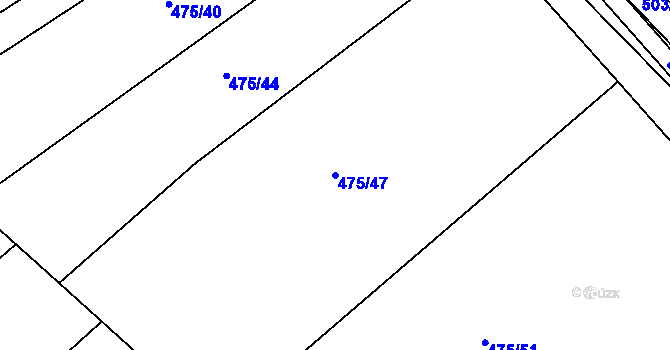 Parcela st. 475/47 v KÚ Křtomil, Katastrální mapa
