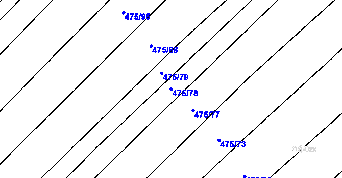 Parcela st. 475/78 v KÚ Křtomil, Katastrální mapa