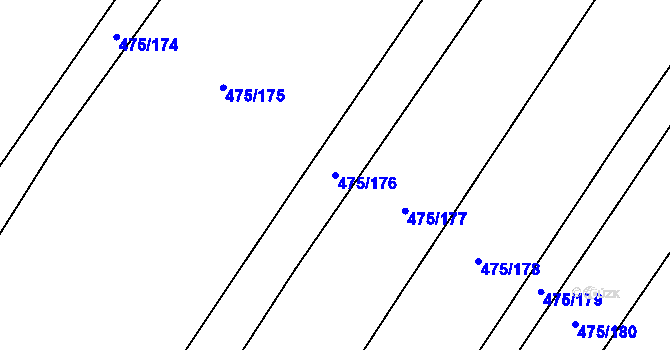 Parcela st. 475/176 v KÚ Křtomil, Katastrální mapa