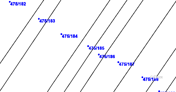Parcela st. 475/185 v KÚ Křtomil, Katastrální mapa