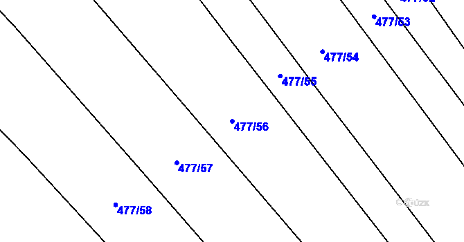 Parcela st. 477/56 v KÚ Křtomil, Katastrální mapa