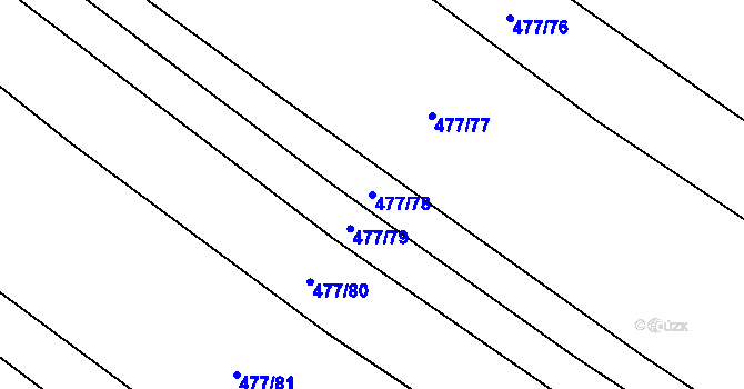 Parcela st. 477/78 v KÚ Křtomil, Katastrální mapa