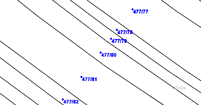 Parcela st. 477/80 v KÚ Křtomil, Katastrální mapa