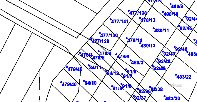 Parcela st. 478/4 v KÚ Křtomil, Katastrální mapa