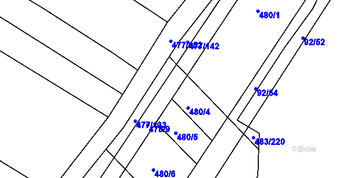 Parcela st. 478/7 v KÚ Křtomil, Katastrální mapa