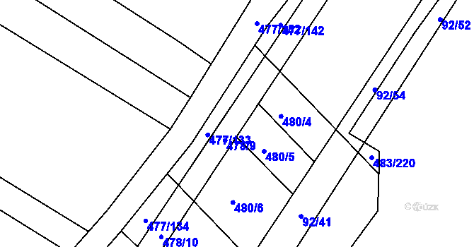 Parcela st. 478/8 v KÚ Křtomil, Katastrální mapa