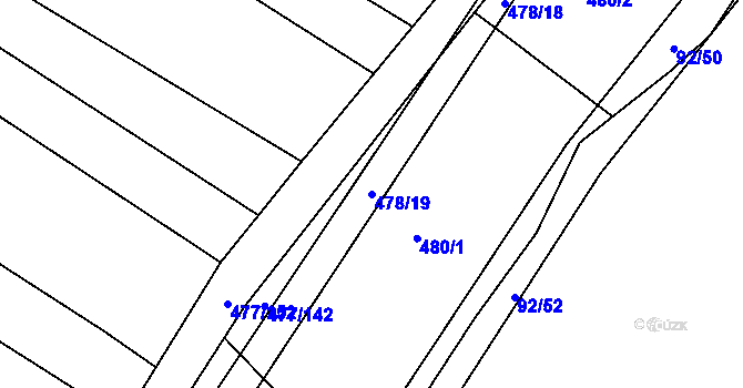 Parcela st. 478/19 v KÚ Křtomil, Katastrální mapa