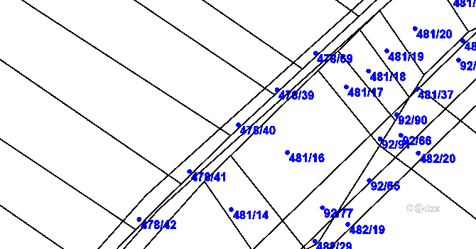 Parcela st. 478/40 v KÚ Křtomil, Katastrální mapa