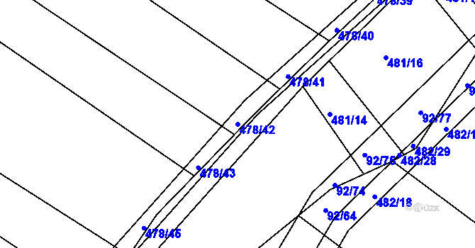 Parcela st. 478/42 v KÚ Křtomil, Katastrální mapa