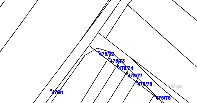 Parcela st. 478/72 v KÚ Křtomil, Katastrální mapa