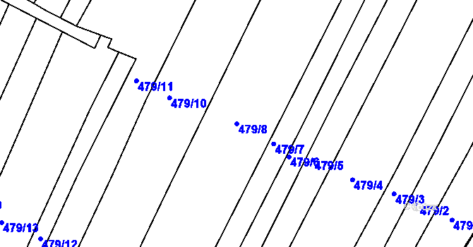 Parcela st. 479/8 v KÚ Křtomil, Katastrální mapa