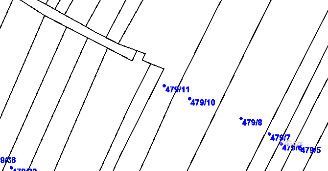 Parcela st. 479/11 v KÚ Křtomil, Katastrální mapa