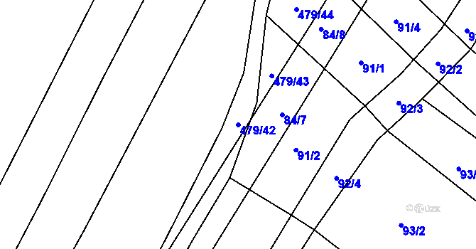 Parcela st. 479/42 v KÚ Křtomil, Katastrální mapa