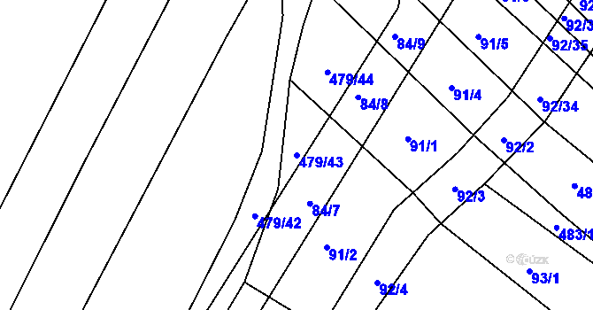 Parcela st. 479/43 v KÚ Křtomil, Katastrální mapa