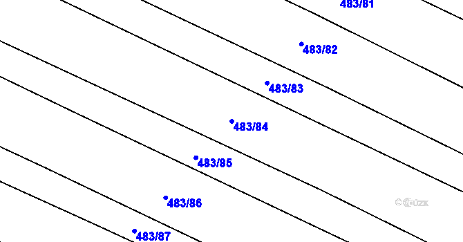 Parcela st. 483/84 v KÚ Křtomil, Katastrální mapa