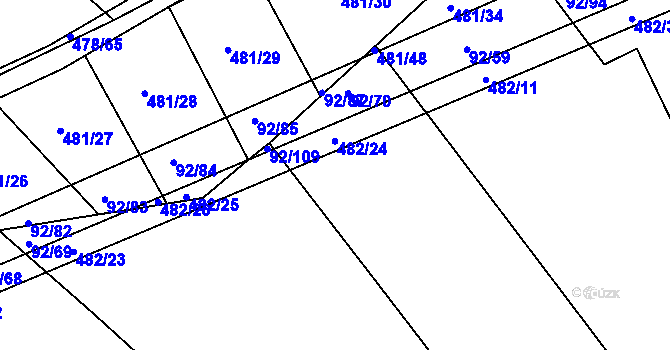 Parcela st. 483/151 v KÚ Křtomil, Katastrální mapa