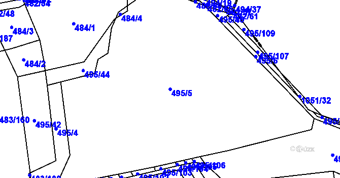 Parcela st. 495/5 v KÚ Křtomil, Katastrální mapa